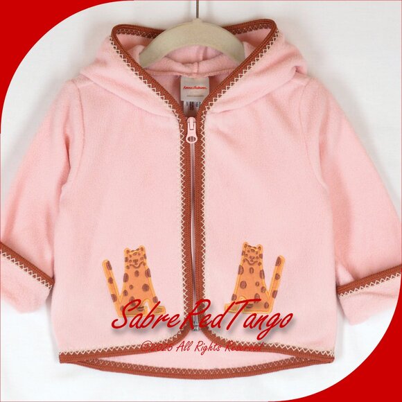 NWT Hanna Andersson Baby Fleece Jacket Leopards on Pink 90 3T 3